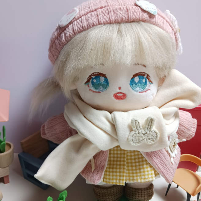 티니숲속 20cm 인형옷 가디건 원피스 페티코트 헤어핀 포함 8종 10종 세트 아이돌인형, 페티코트포함세트+가발+헤어핀+엘라, 1개, 핑크