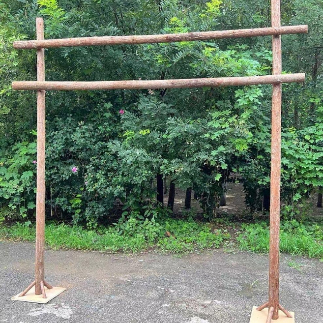 LE HOME 輕奢風木頭拱門架 露營民宿佈置裝飾, 1個, 4-6公分粗 高2m*2m寬