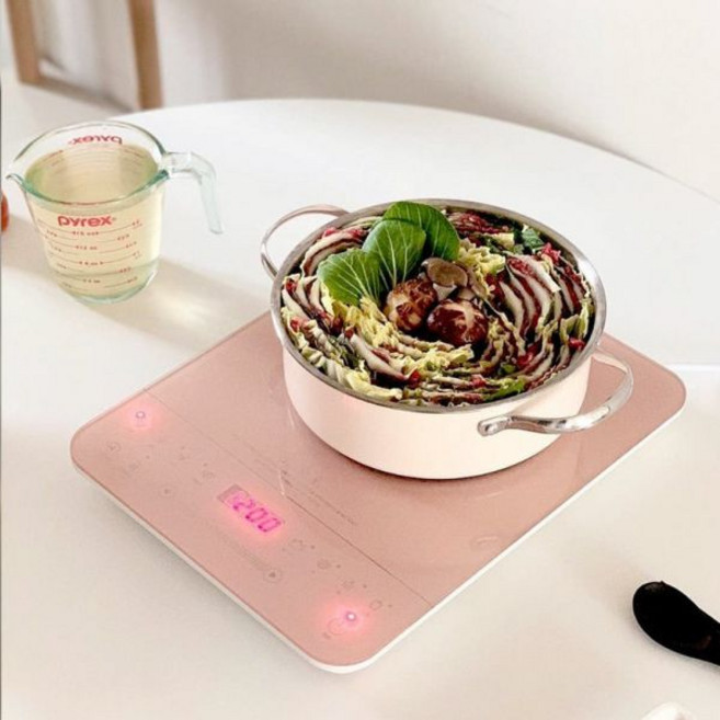 단미 1구 인덕션 미니 휴대용 전기레인지 캠핑 전기렌지 IN01, IN01 로즈골드