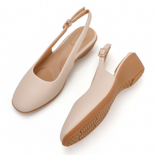 엠프리스 발편한 슬링백 샌들 펌프스 힐 EP-71 베이지 4cm 여름 구두