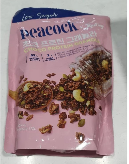피코크 초코 프로틴 그래놀라, 3개, 350g
