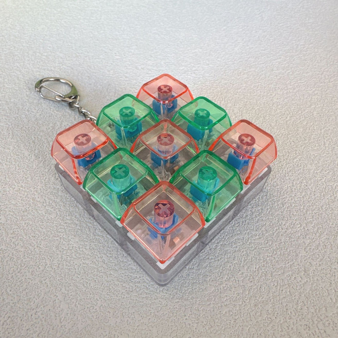 이지몰 스트레스 해소 9구 키보드 피젯토이 딸깍이 키링, 1개, 07