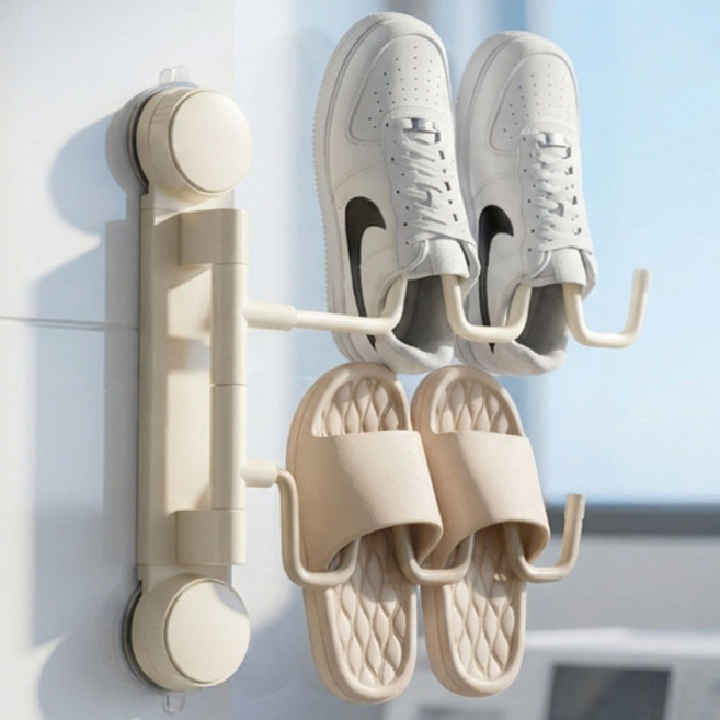 네바스 흡착식 신발 정리대 실내화 걸이 수납 건조대, 크림화이트, 1개