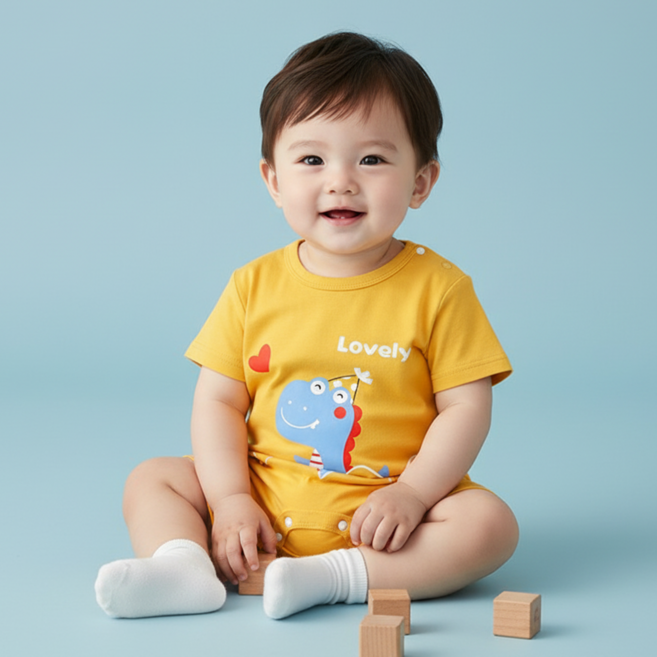 몽실이 디노베어 우주복 공룡 다이노 팬터 캐릭터 여름 썸머 아기 외출복 바디슈트