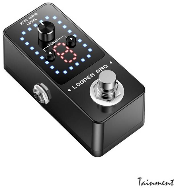 루프스테이션 9 루프가있는 루프 스테이션 40 분 녹음 시간 기타 루퍼 내장 튜너 기능 전자 기타 효과 루프 페달, 1개
