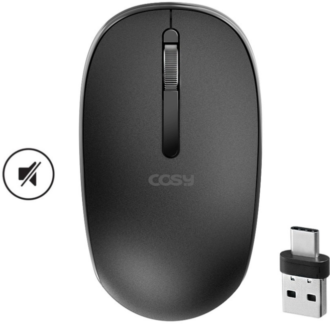 2in1 C타입 USB A 겸용 듀얼 리시버 무소음 무선마우스 PC 태블릿 노트북 노트펜 맥북 그램 스마트폰 연결