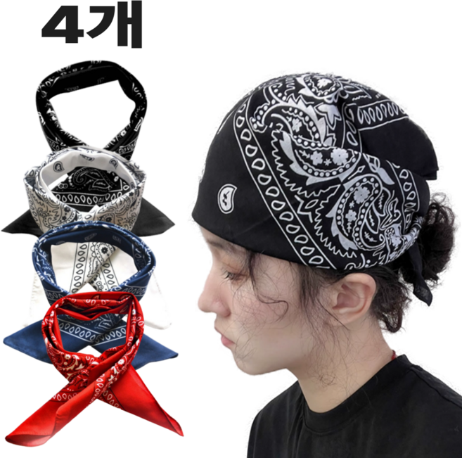 올띵즈원 대형 페이즐리 반다나 헤어밴드 스카프 손수건