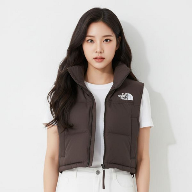 노스페이스 NV1DR82J 화이트라벨 여성 스웨이드 눕시 베스트 RDS BROWN
