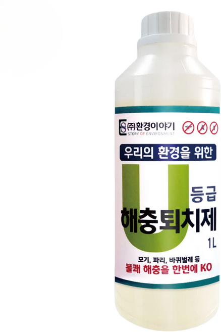 해충퇴치제 1L 날벌레 파리 모기 퇴치제 바퀴 벌레 해충 날파리 퇴치 쌀벌레 빈대 거미 살충제, 1개