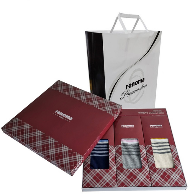 [쇼핑백증정] 레노마 양말선물세트 답례품 선물용 남성 여성 정장 양말세트 4종