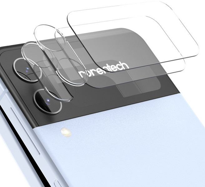 로랜텍 카메라 렌즈 풀커버 강화유리 보호필름2p, 갤럭시z플립4 카메라필름 2매, 1세트