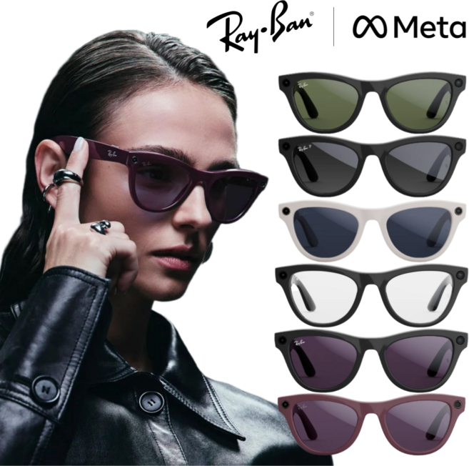 레이밴 메타 스카일러 AI 글래스 스마트 안경 2세대 Ray-ban Meta Skyler, 1개, 4 샤이니블랙+자수정변색
