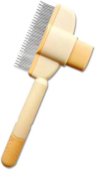 심플리프 반려동물 원터치 브러쉬, 1개, 옐로우