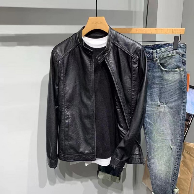 휠렉스 남성 라이더 가죽 자켓 레더 점퍼 슬림핏 집업 캐주얼 아우터 J190