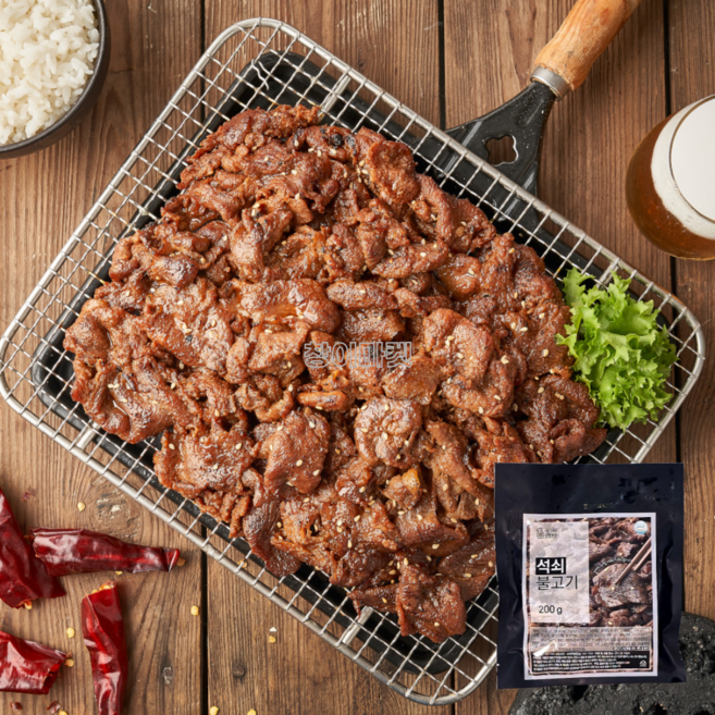 뚱자네 간장연탄불고기 200g 석쇠 직화 불향 돼지불고기 쉬운조리, 2.뚱자네 고추장연탄불고기 200g, 1