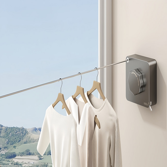 스텔스 와이어 빨랫줄 무타공 건조대, 1개, 블랙