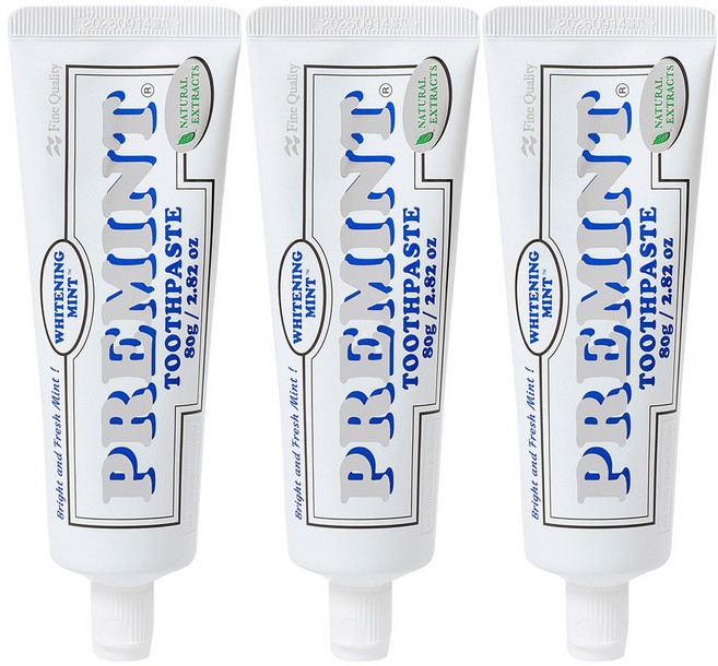 PREMINT 프레민트 화이트닝민트 레몬라벤더 치약, 80g, 3개