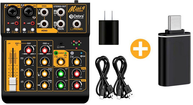 사운드믹스 방송용 오디오 파워앰프 음향믹서 공연, Mini4 + Android 시스템 어댑터