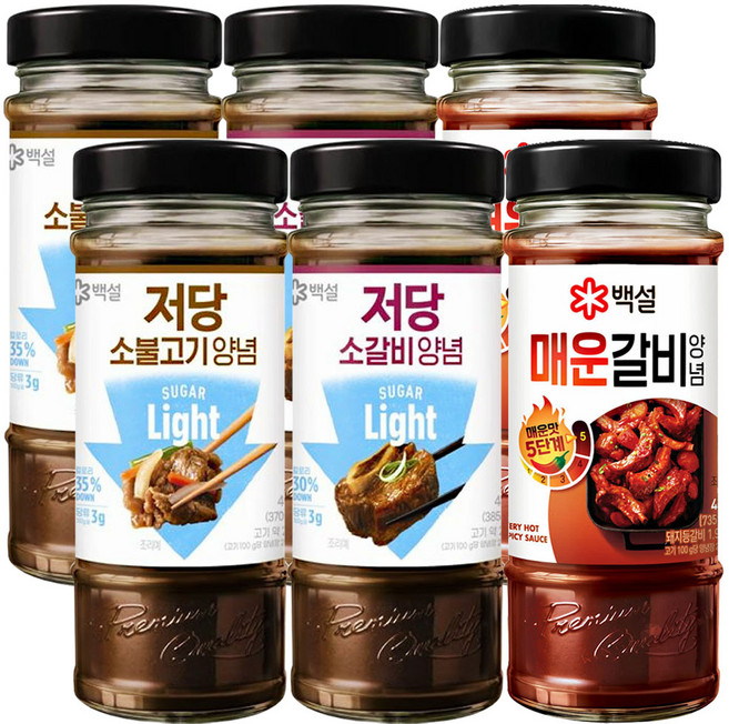 백설양념(저당소불고기490g+저당소갈비480g+매운갈비양념490g), 2세트, 1.46kg