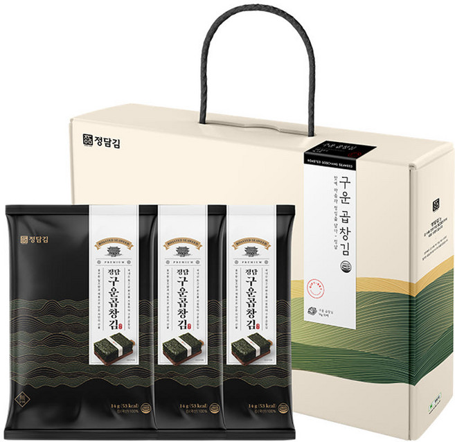 [리미드]정담 구운 곱창김 선물세트 (구운 곱창김 14g x 10봉), 1