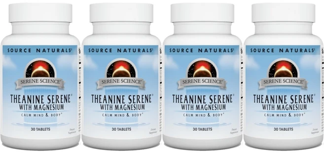Source Naturals 소스내추럴스 테아닌 세레네 테블릿, 30정, 4개 - 쿠팡