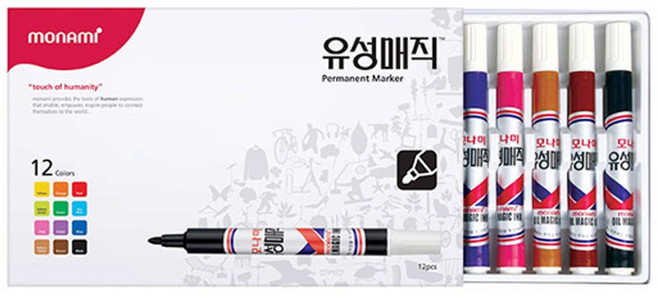 모나미 모나미 유성매직 매직 (12색), 단품