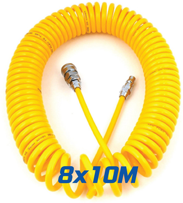 국산 코일에어호스 노랑 / 블루(특A급) 에어줄 타카호스 콤프레샤호스 에어호수 컴프레셔, 1개