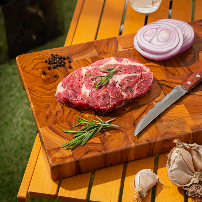 소도기 프리미엄 원목 엔드그레인 나무 도마 (캠핑/플레이팅/집들이선물), 1개, 티크