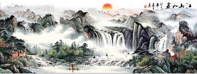 DIY 보석십자수 3D 인테리어 산수화 대형 풍경 집에서놀거리/세트 210917420, 200cm*80cm, 원형비즈, 1개