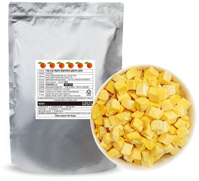 앤네이처 동결 건조 노랑복숭아 다이스, 2개, 300g