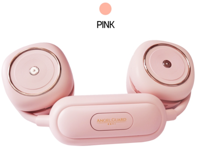 위르비 무선 넥밴드 선풍기 핸즈프리 초경량, 핑크