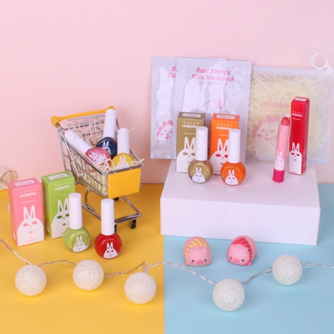 레시피박스 어린이 화장품 심플 여행용 세트, 1개