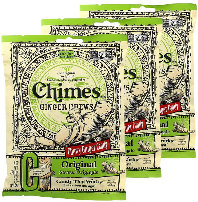 Chimes 차임스 진저 생강 츄 오리지널, 141.8g, 3개