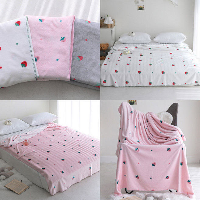 모찌 극세사 담요 무릎담요 침대담요 거실담요 캠핑용담요 기숙사담요 아이담요 담요 딸기담요 베베담요