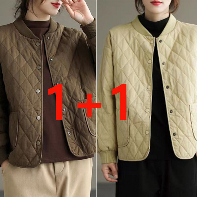 ORZQU 여성 겨울 루즈핏 얇은누빔패딩 빅사이즈 따뜻한 경량패딩1+1