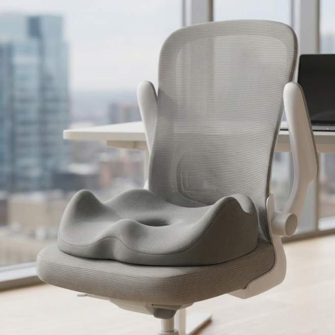 태르아 치질방석 도넛 메모리폼 방석, 1개, 그레이