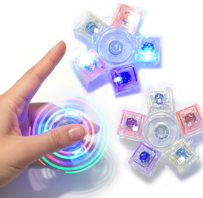 스피너 와 딸깍이 를 동시에 오각형 LED 불빛 스피너 키캡 피젯 토이, 스피너키캡 불빛, 1개