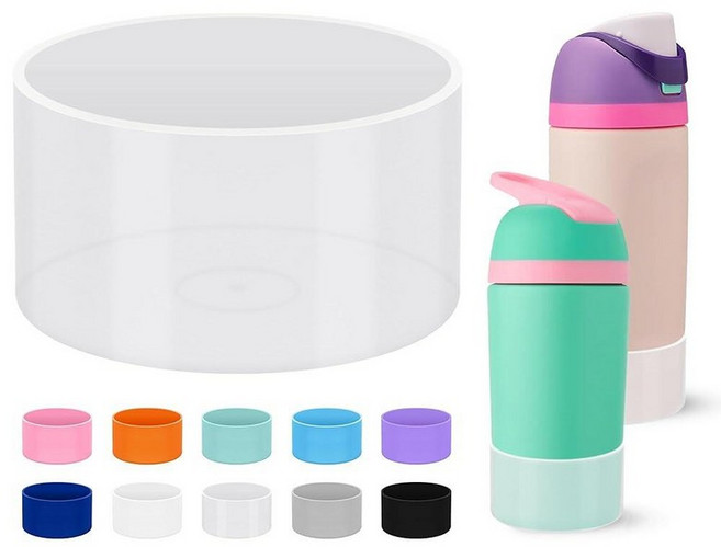 Mokoart Silicone Boot Compatible with Owala Kids FreeSip 16 oz and Flip 14 Water Bottle Anti-Slip, 투명