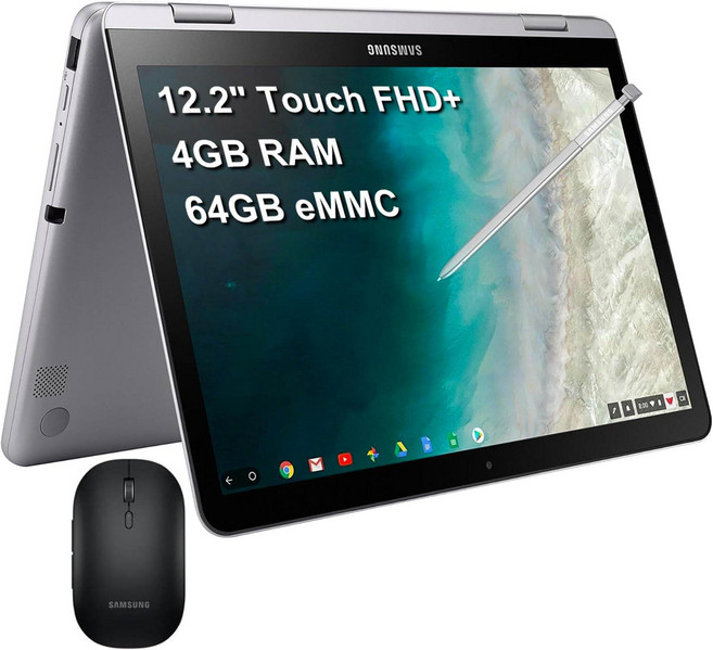 SAMSUNG Chromebook Plus 12.2인치 터치스크린 FHD+ 2-in-1 노트북 컴퓨터, 5, 4, 3, 64GB eMMC 크롬북 플러스, 2, 1