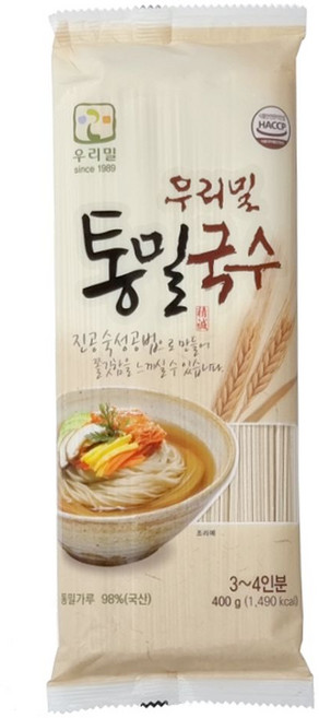 통밀국수 400g (우리밀 통밀국수 3~4인분)-5개 dad*189Bz, 1개