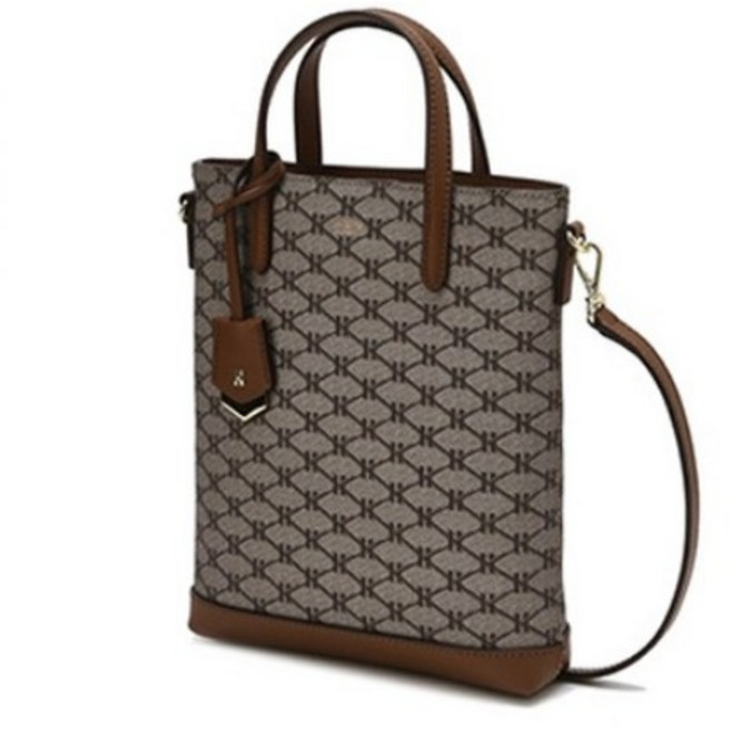 헤지스 여성용 헤리아토 시그니처 패턴 PVC 미니 크로스백