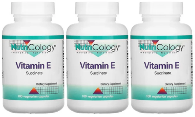 뉴트리콜로지 비타민 E 호박산염 베지 100캡슐 x3통, 100정, 3개 - 쿠팡