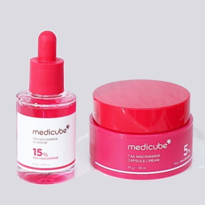 메디큐브 TXA 핑크 토닝 2종 세트(TXA 캡슐크림+TXA 흔적 토닝 세럼), 1개, 30ml