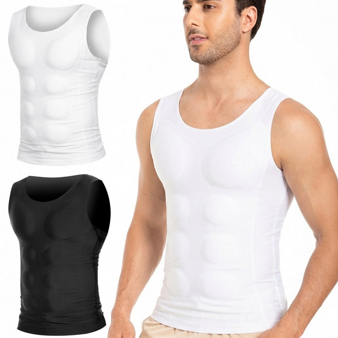 라온피플 몸짱 가슴 복근 패드 보정런닝 머슬핏 이너 멸치탈출 이너