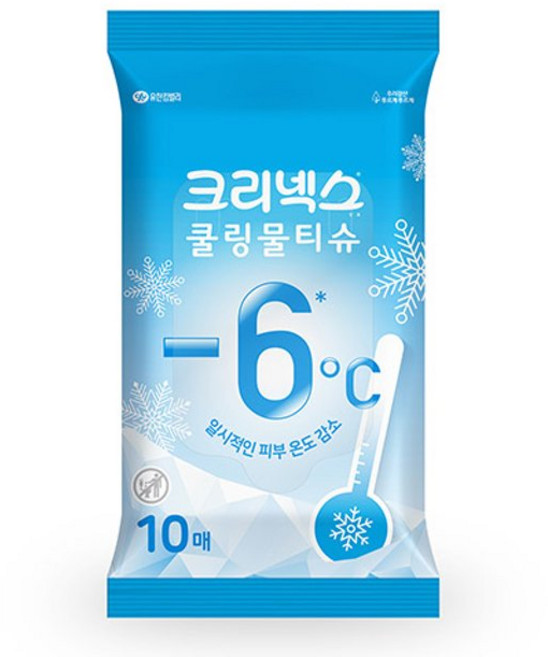 크리넥스 쿨링물티슈 휴대용 10매 1개, 45g