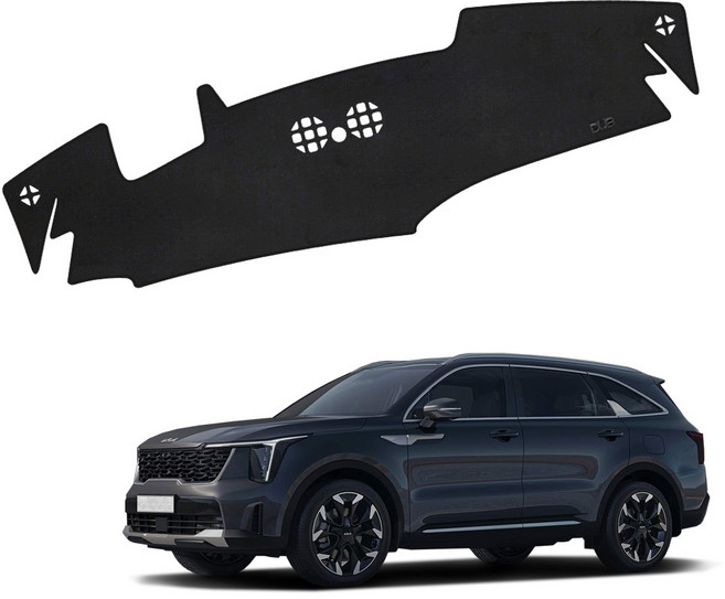 쏘렌토 4세대 MQ4 PE DUB 플라즈마 논슬립 벨벳 대쉬보드커버, 블랙, 23년8월~/HUD유/센터무/KK283