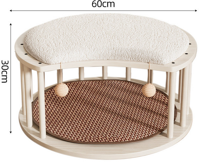 猫咪睡袋冬季保暖防寒猫窝封闭式安全感大号被窝睡眠隧道猫床拖鞋, 1개, 대형 여름용 흰털 쿠션