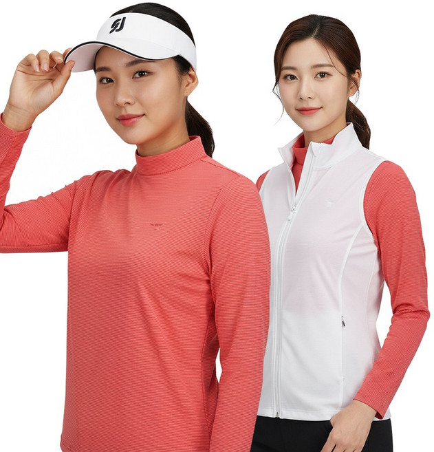 아소트 여성 쿨링 반목티 기능성 긴팔 스포츠 골프웨어 등산 작업복 이너 티셔츠
