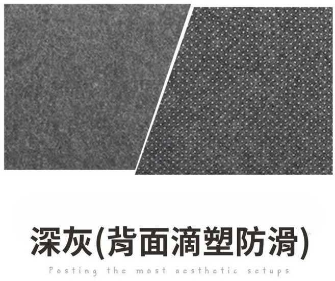 [一方石]羊毛氈桌墊 滑鼠墊 寫字墊 加厚電腦桌墊 防滑底層 緩衝抗震 防刮桌墊 隔熱墊 家居裝飾 工作室佈置, 深灰,70*30cm