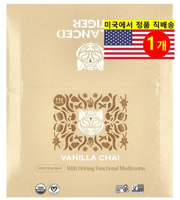 Balanced Tiger 운동 전 후 바닐라 차이 프로틴 바 12개입 528g 1개 - 쿠팡